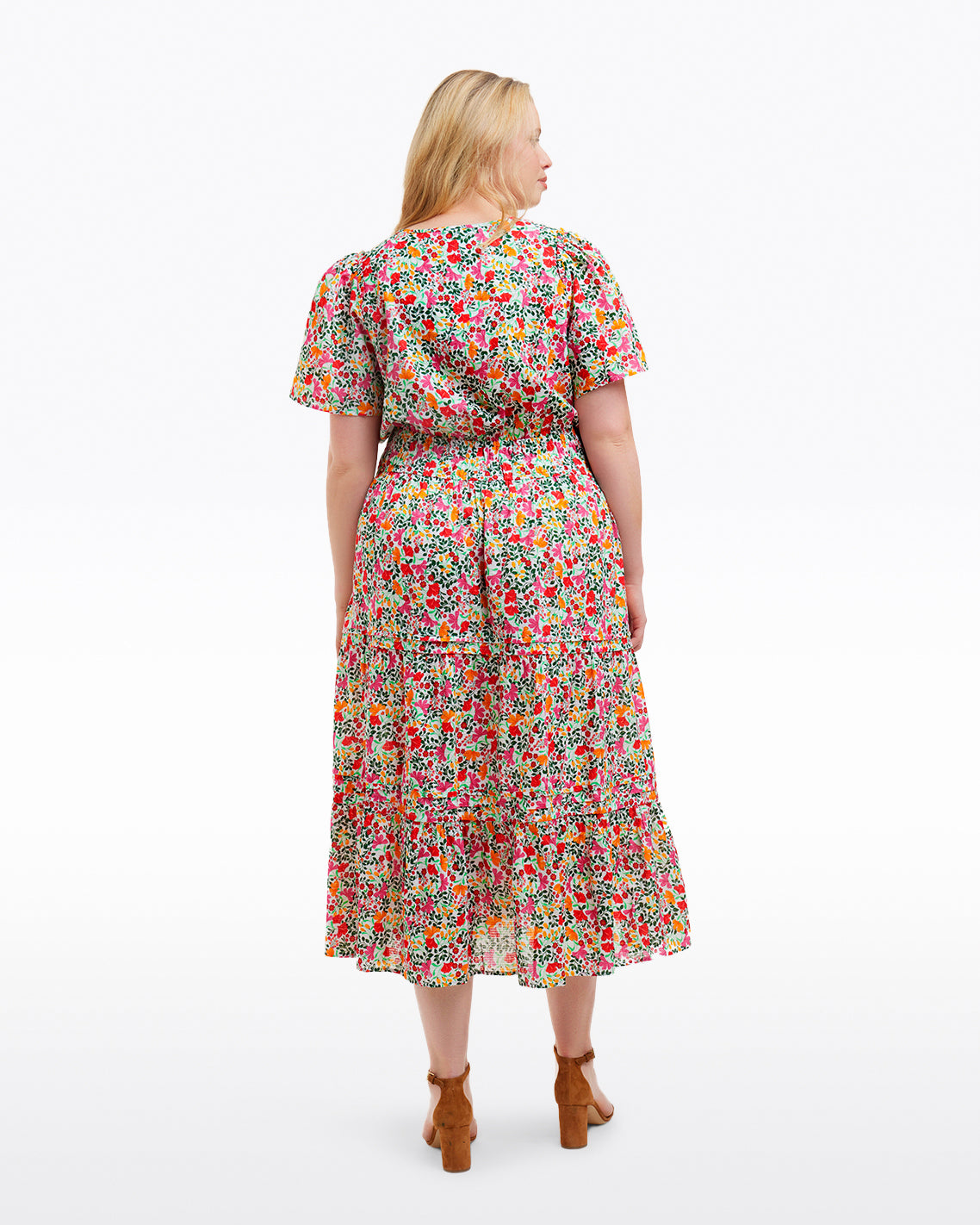 Hollie Midi Dress in Coneflowers