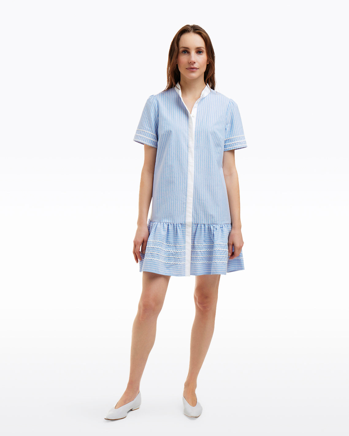 Molly Mini Dress in Oxford Shirting