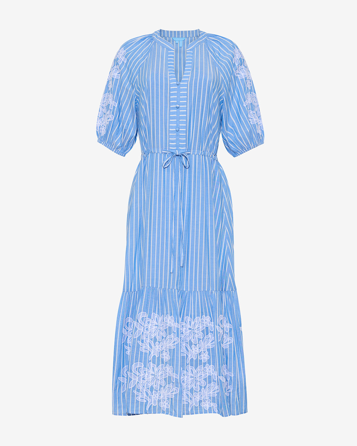 Martina Midi Dress with Floral Embroidery