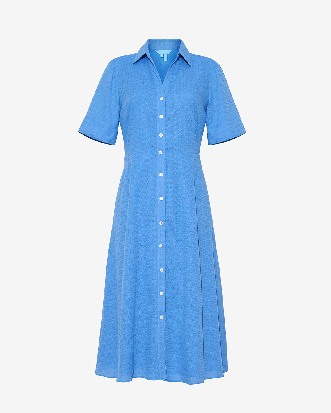 Annika Midi Shirtdress in Textured Cotton