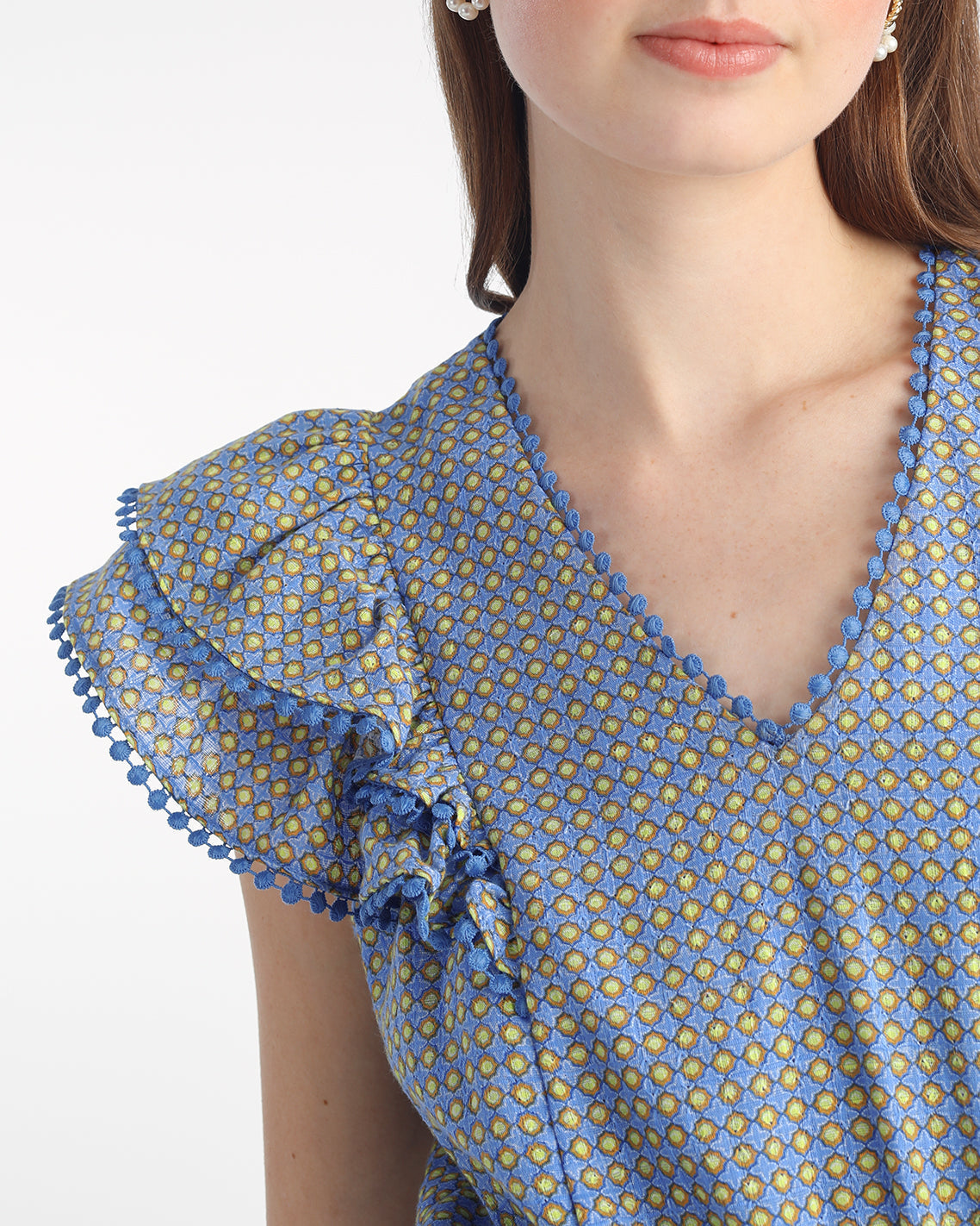 Gabby Mini Dress in Blue Dots