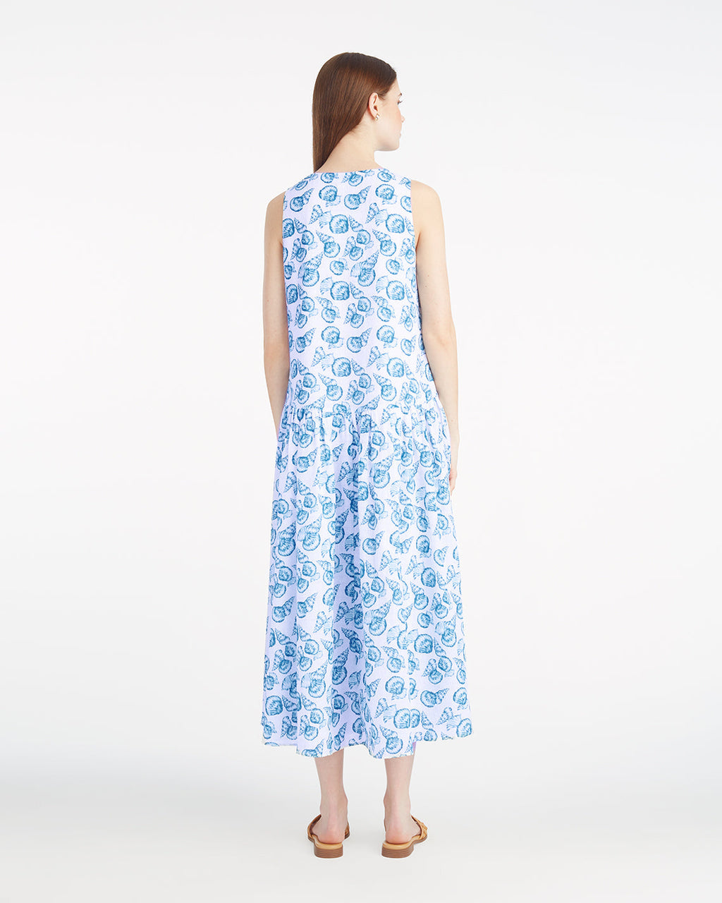 Skipper V-Neck Midi Dress in Seashells