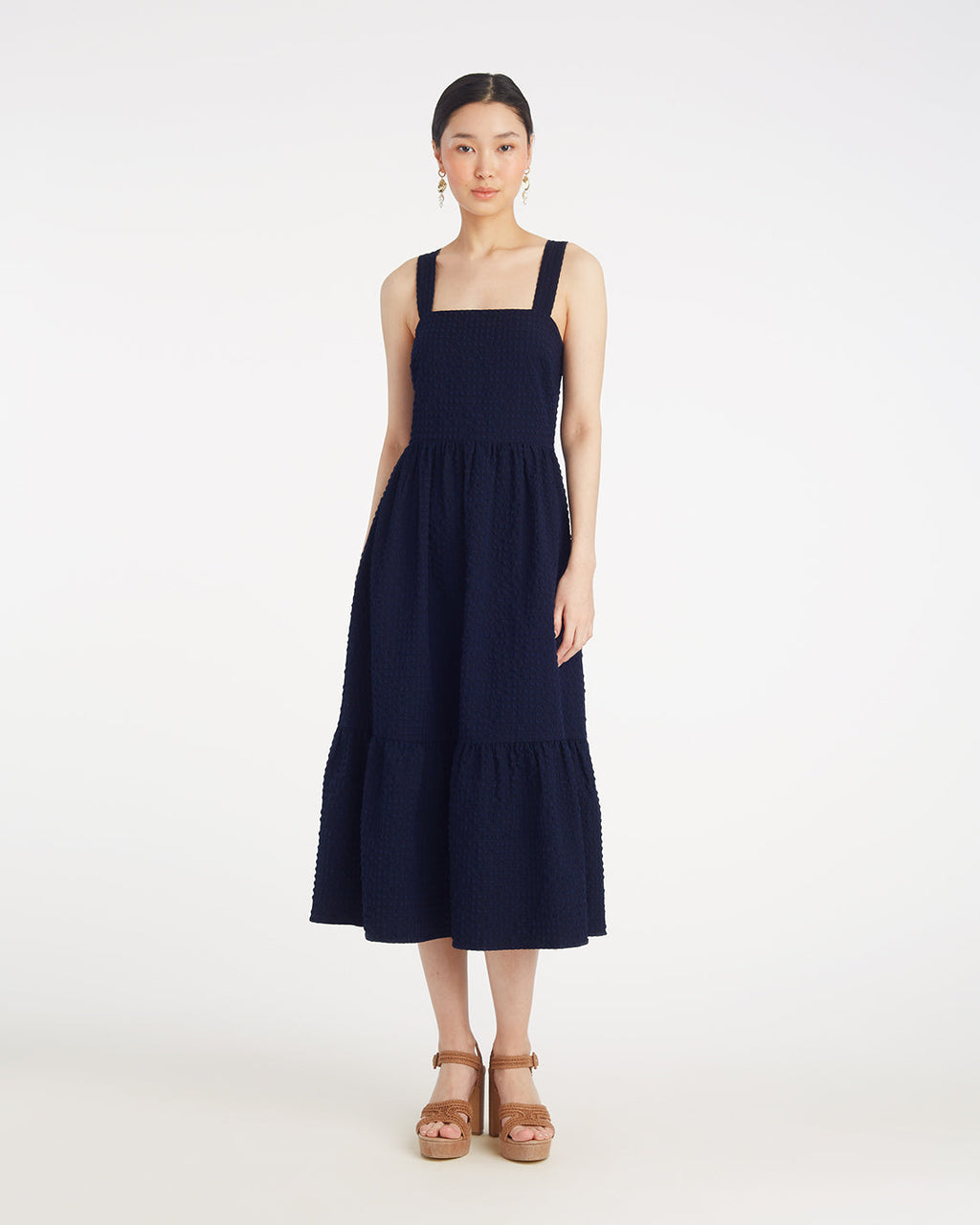 Blake Midi Dress in Seersucker