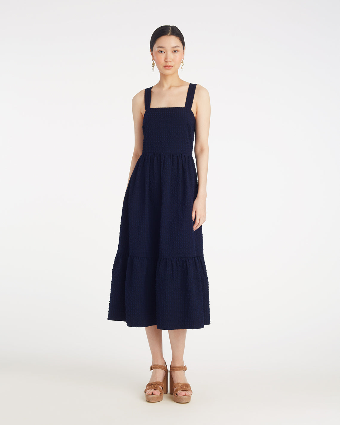 Blake Midi Dress in Seersucker