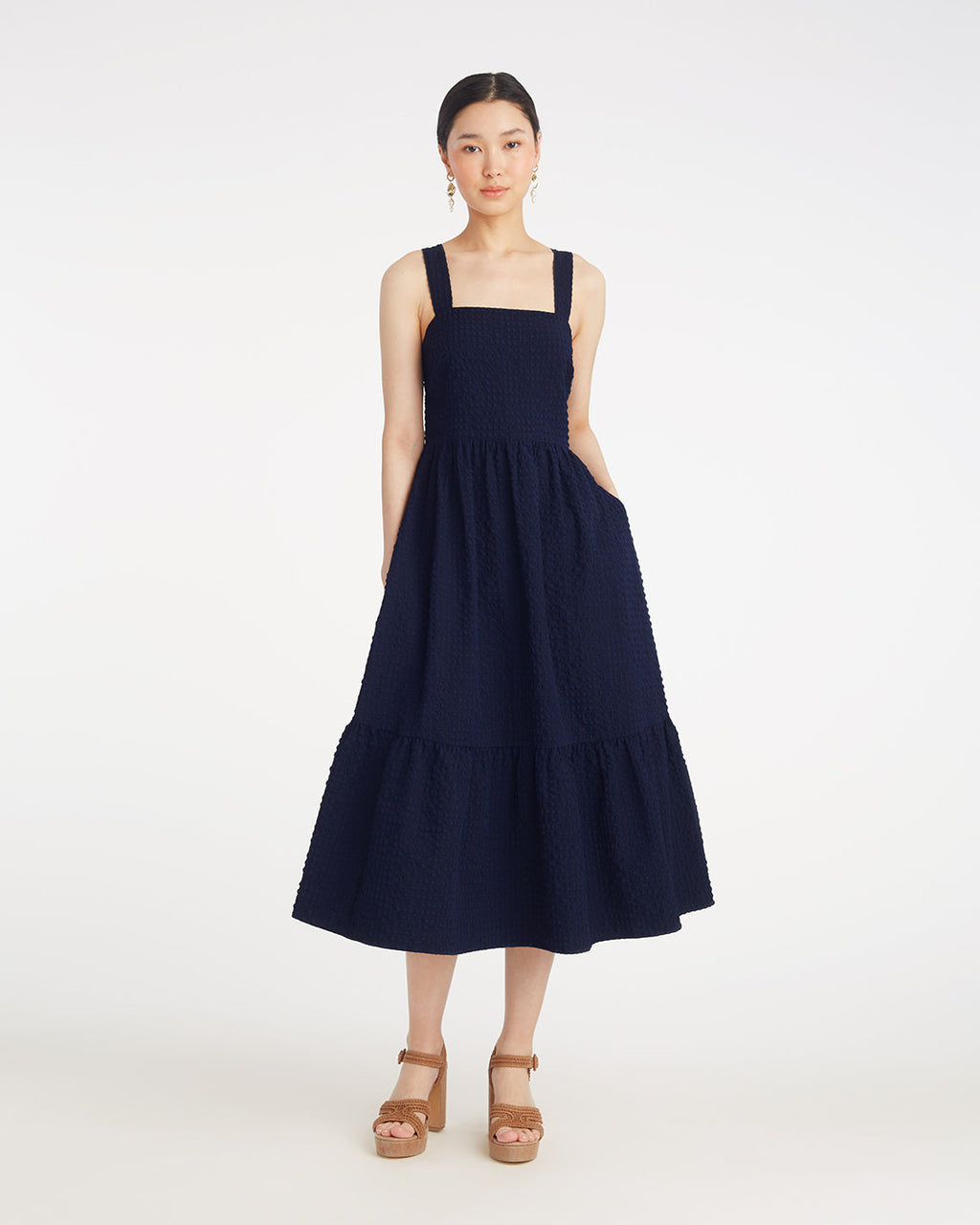 Blake Midi Dress in Seersucker