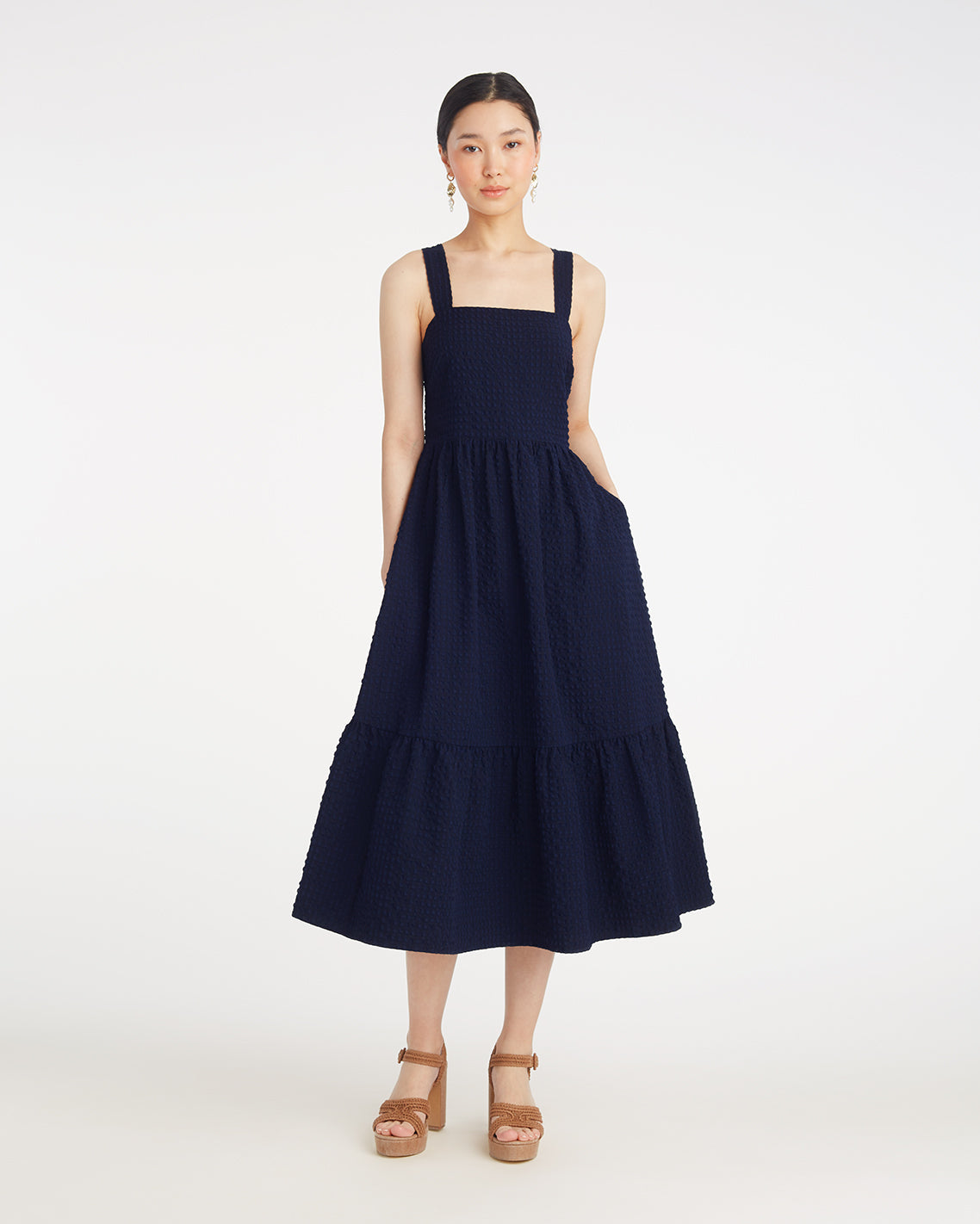 Blake Midi Dress in Seersucker