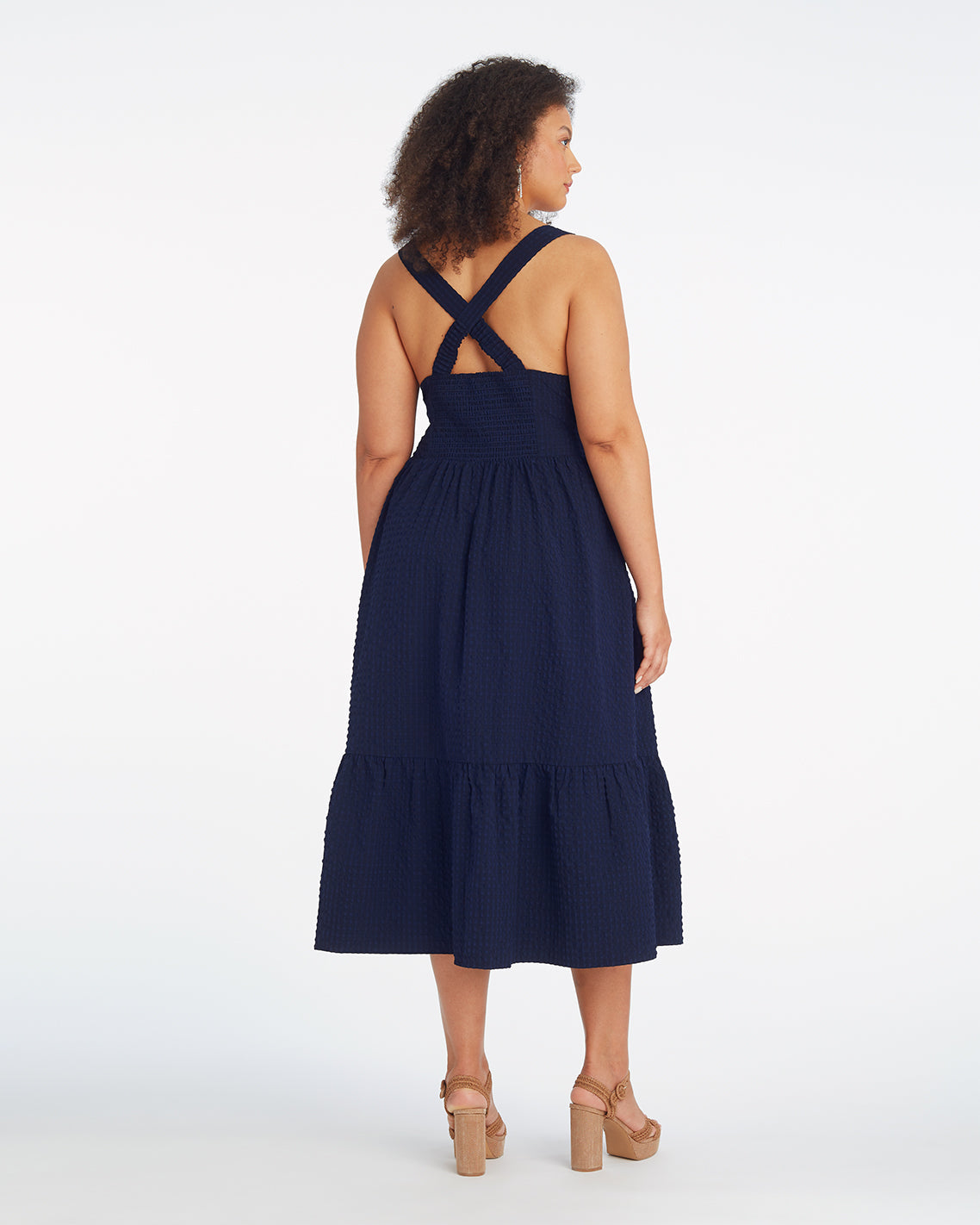Blake Midi Dress in Seersucker
