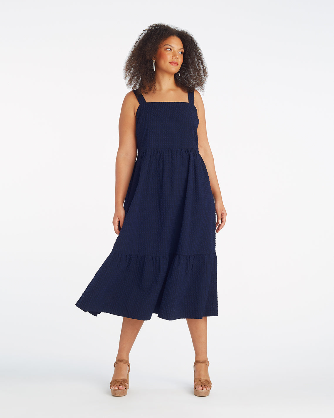 Blake Midi Dress in Seersucker