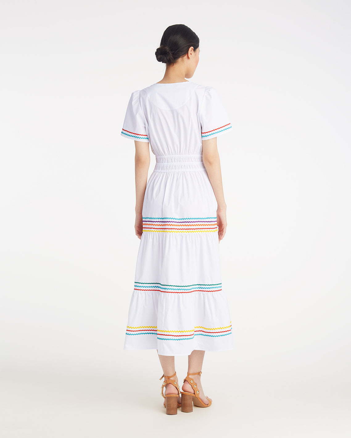 Hollie Midi Dress in Rainbow Ric Rac
