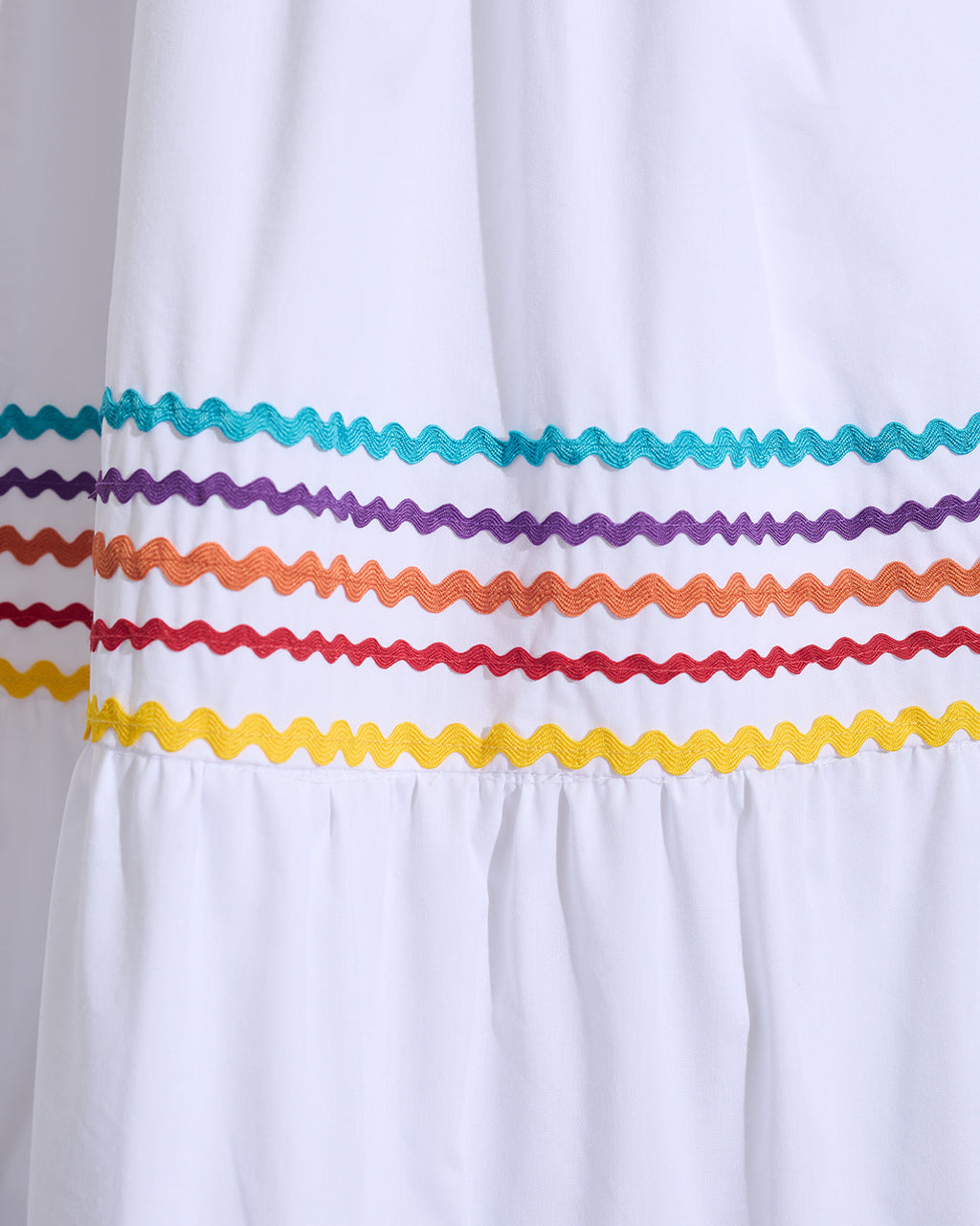 Hollie Midi Dress in Rainbow Ric Rac