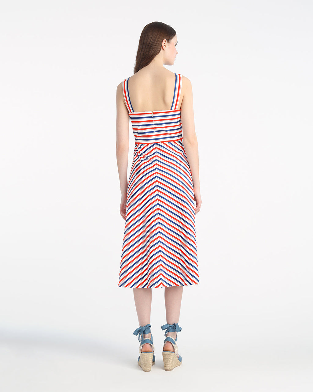 Angela Love Circle Midi Dress in Americana Stripes