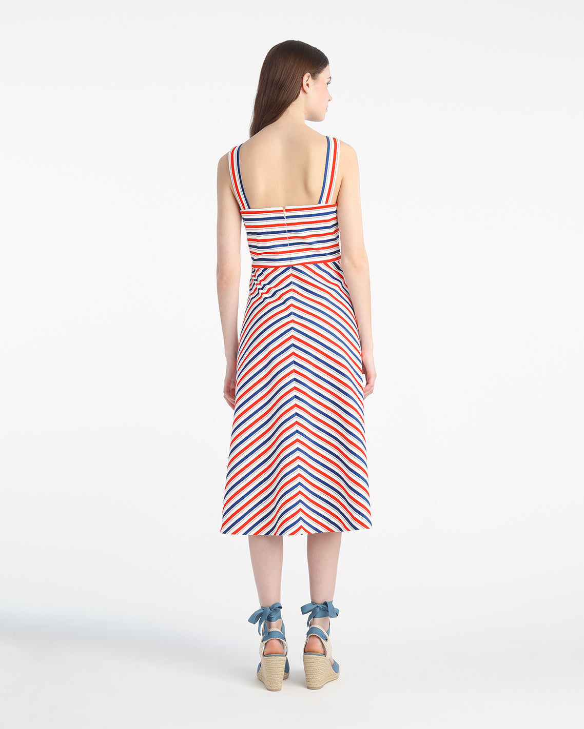Angela Love Circle Midi Dress in Americana Stripes