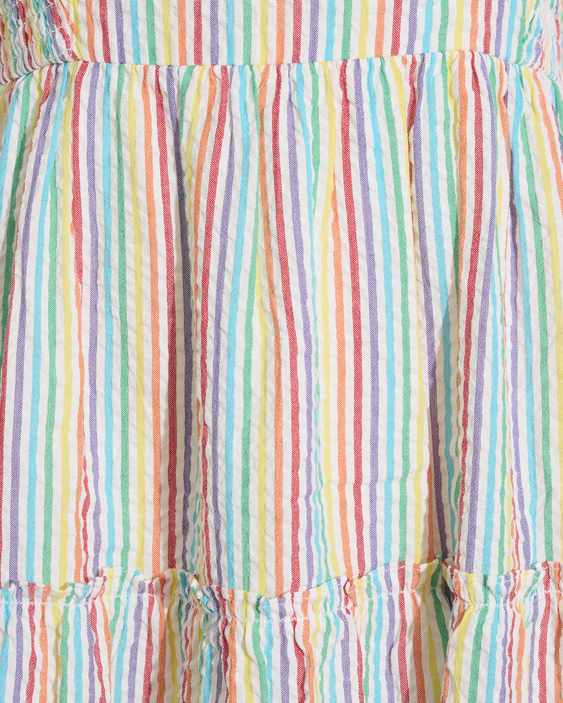 Taylor Tiered Midi Dress in Rainbow Stripes