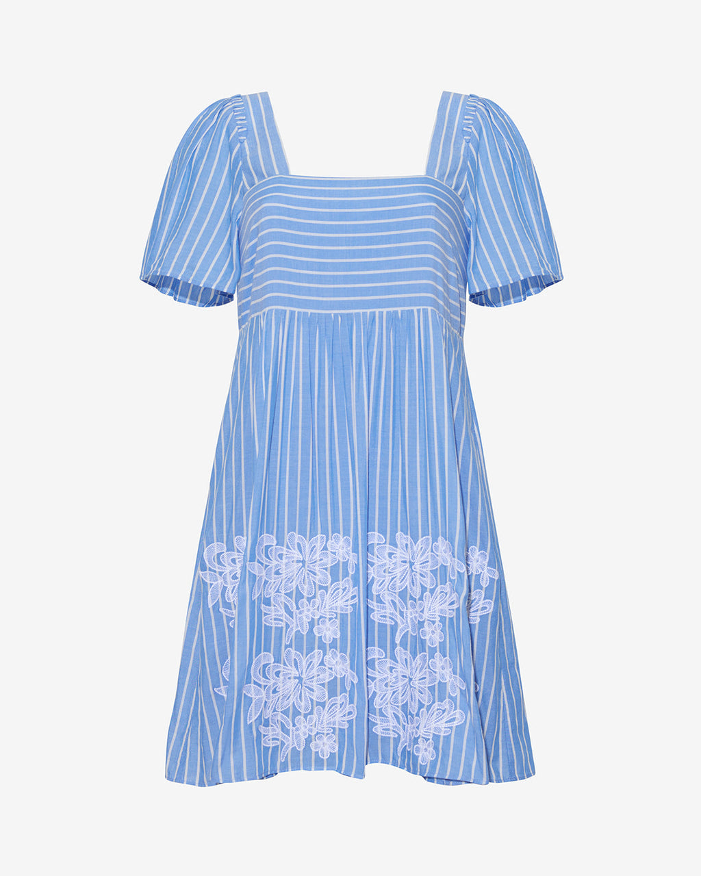 Dottie Babydoll Dress with Floral Embroidery