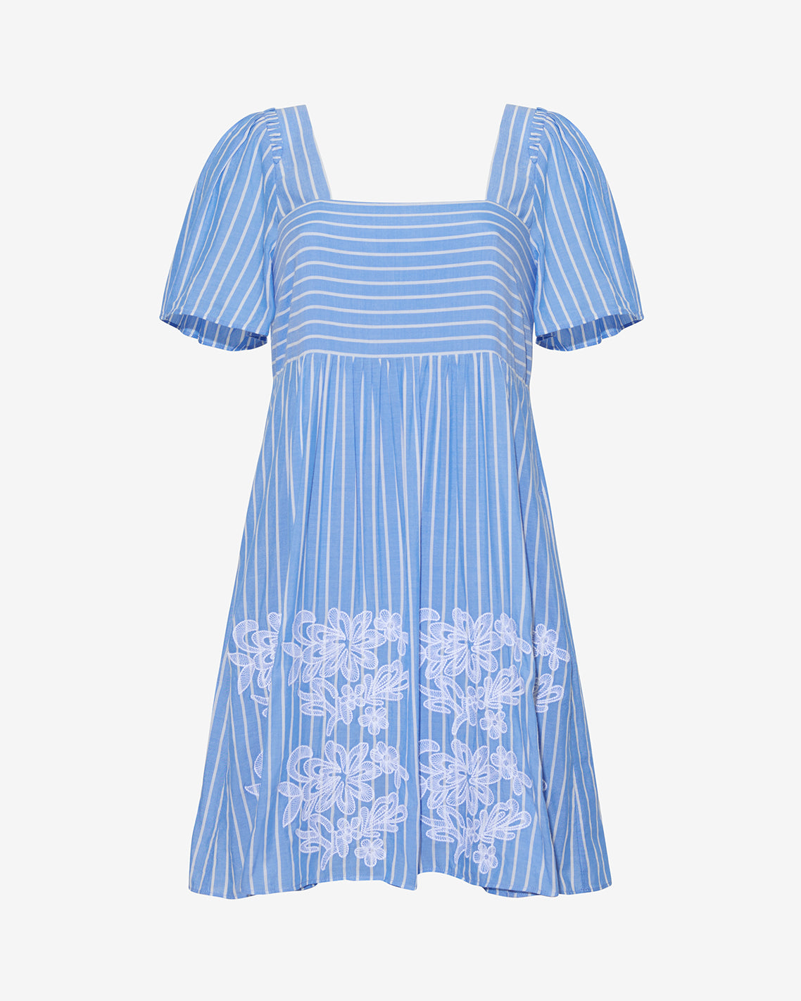 Dottie Babydoll Dress with Floral Embroidery