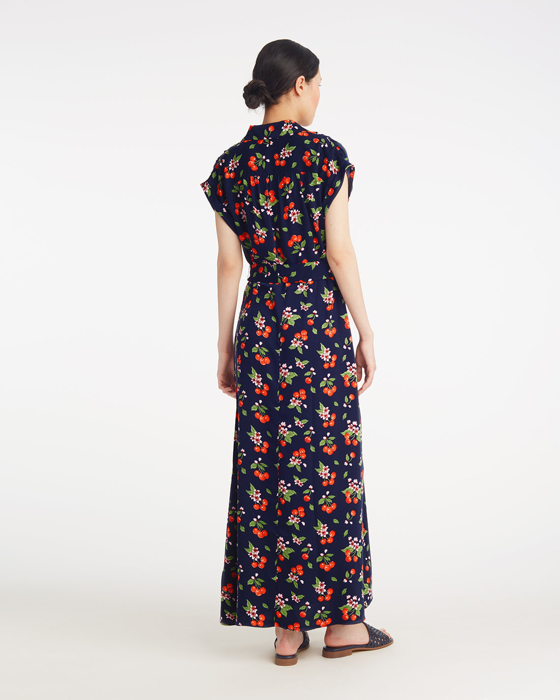 Devin V-Neck Midi Dress in Cherry Blossom