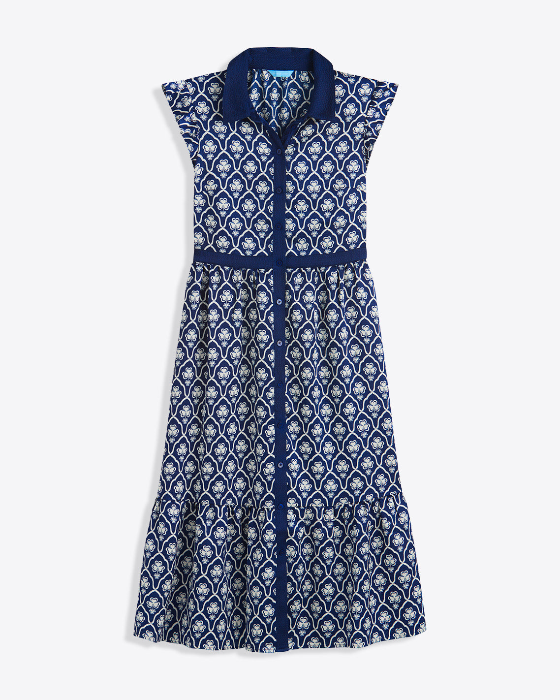 Emmylou Sleeveless Midi Shirtdress in Clover Field