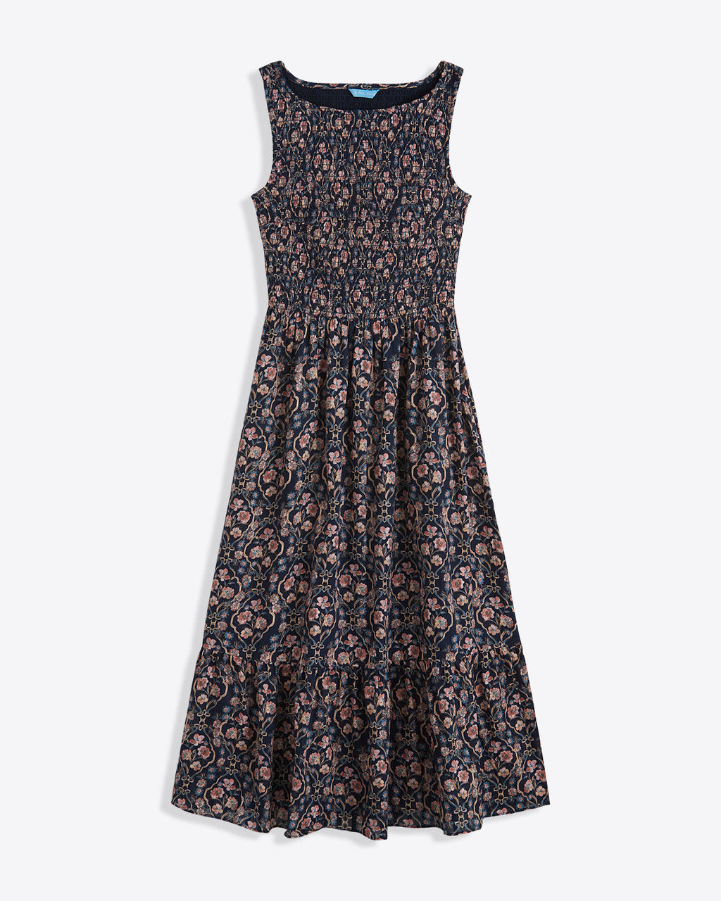 Wren Sleeveless Smocked Midi Dress in Twilight Vines