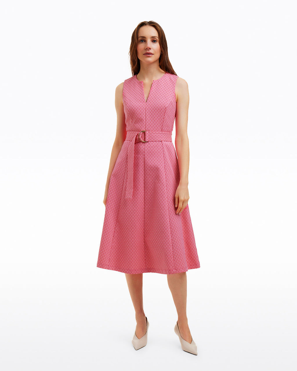 Charlotte Midi Dress in Circle Geo