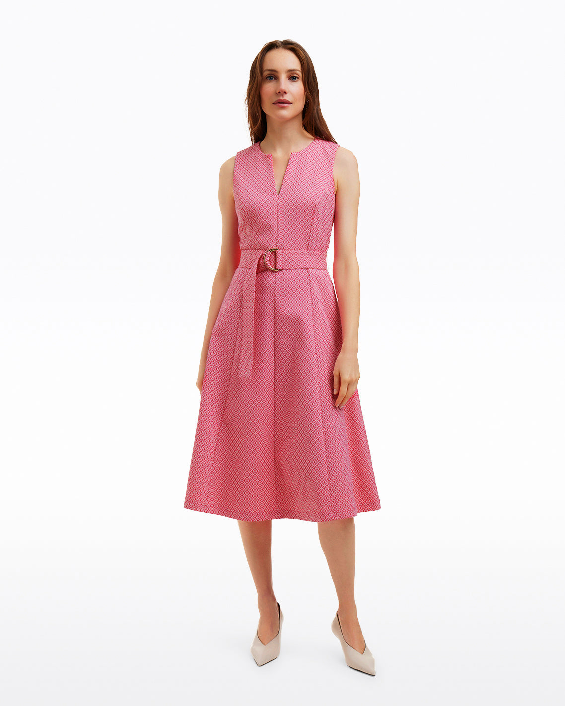 Charlotte Midi Dress in Circle Geo