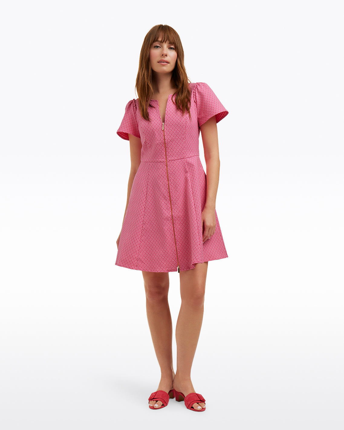 Mae Love Circle Dress in Pink Circle Geo