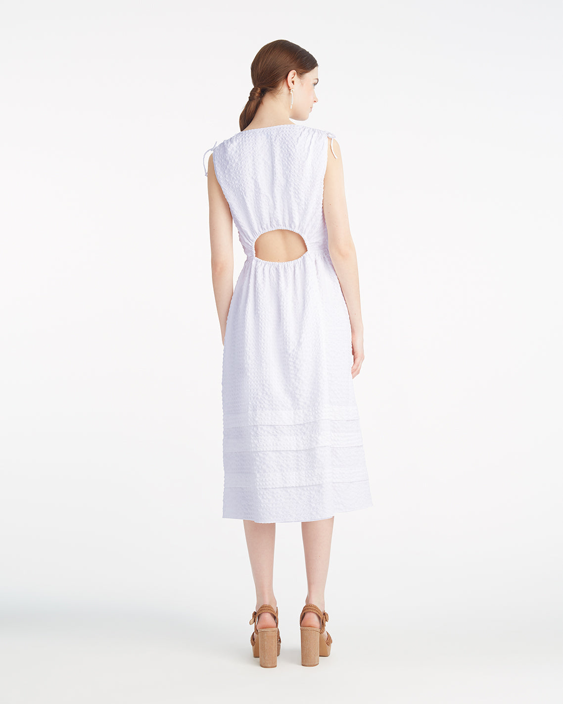 Rowan Midi Dress in Seersucker