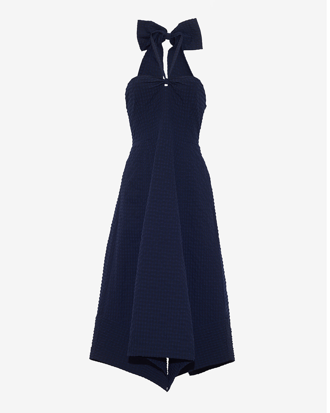 Violeta Halter Neck Dress in Seersucker