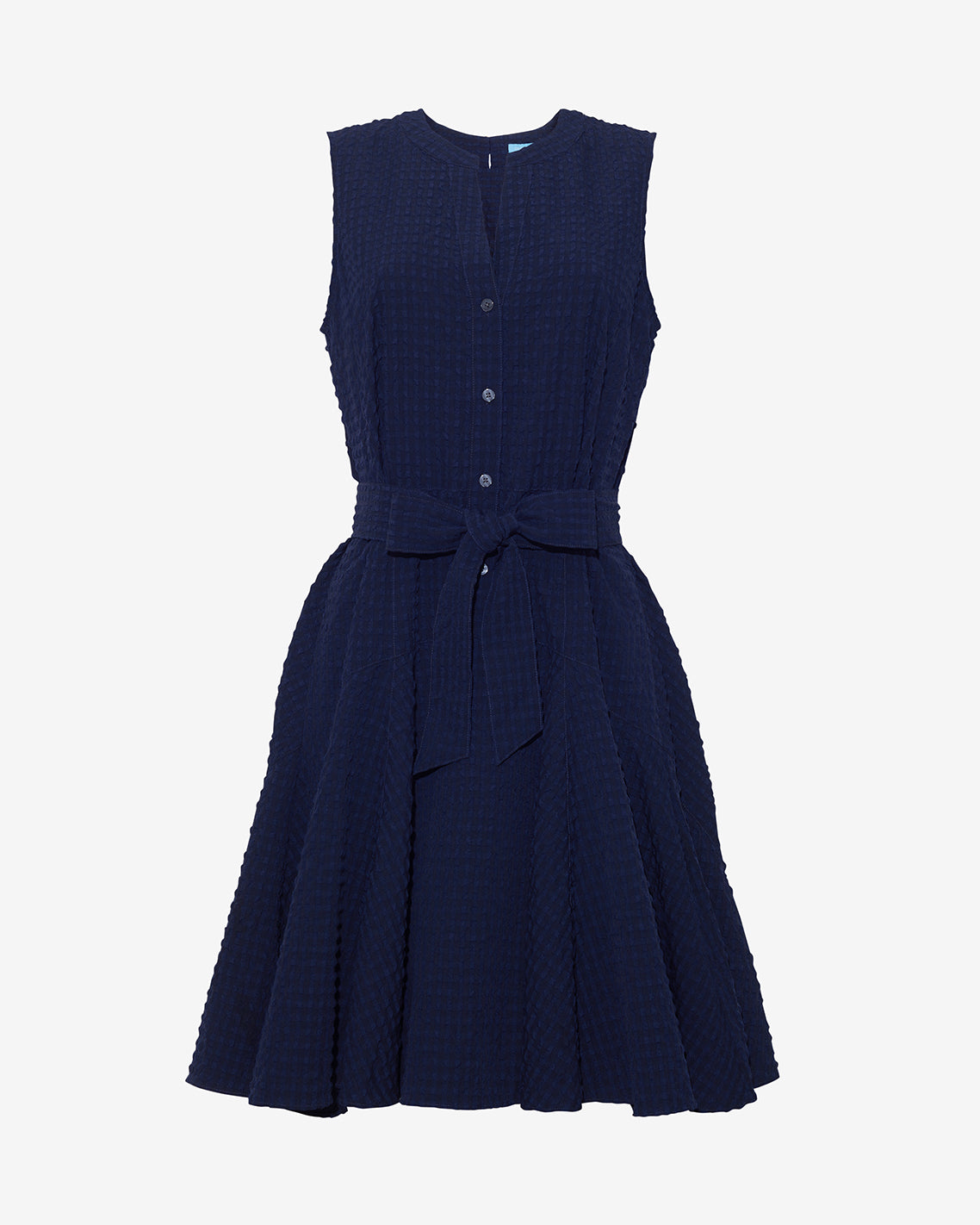 Avery Sleeveless Shirtdress in Seersucker