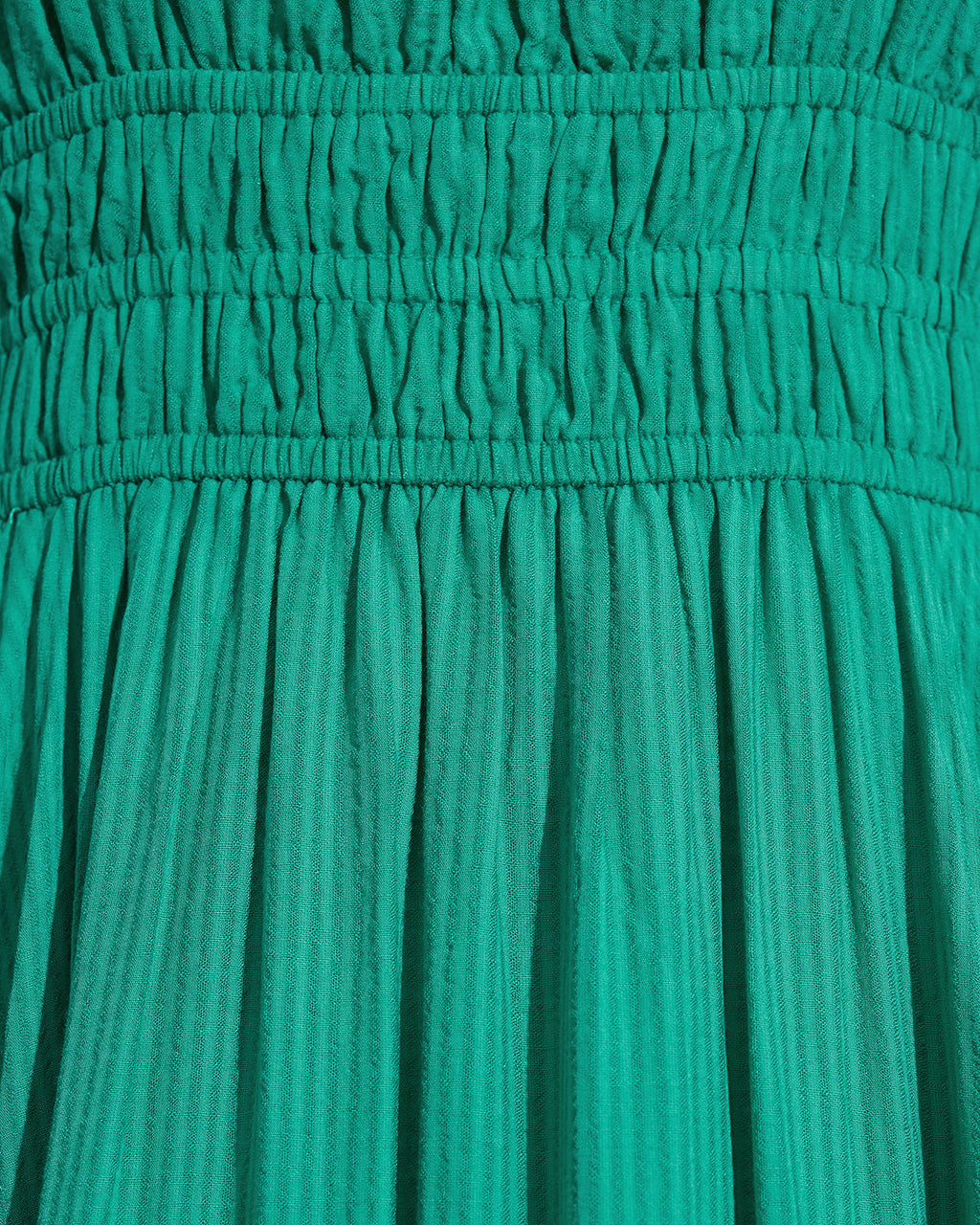 Berkeley Smocked Waist Midi Dress in Green