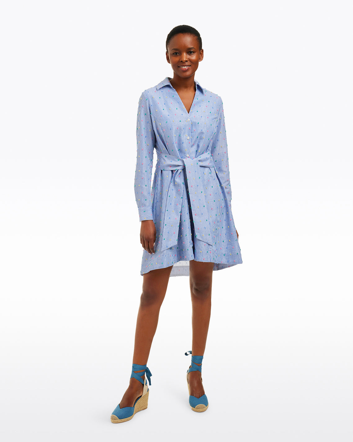 Layla Shirtdress in Blue Stripe