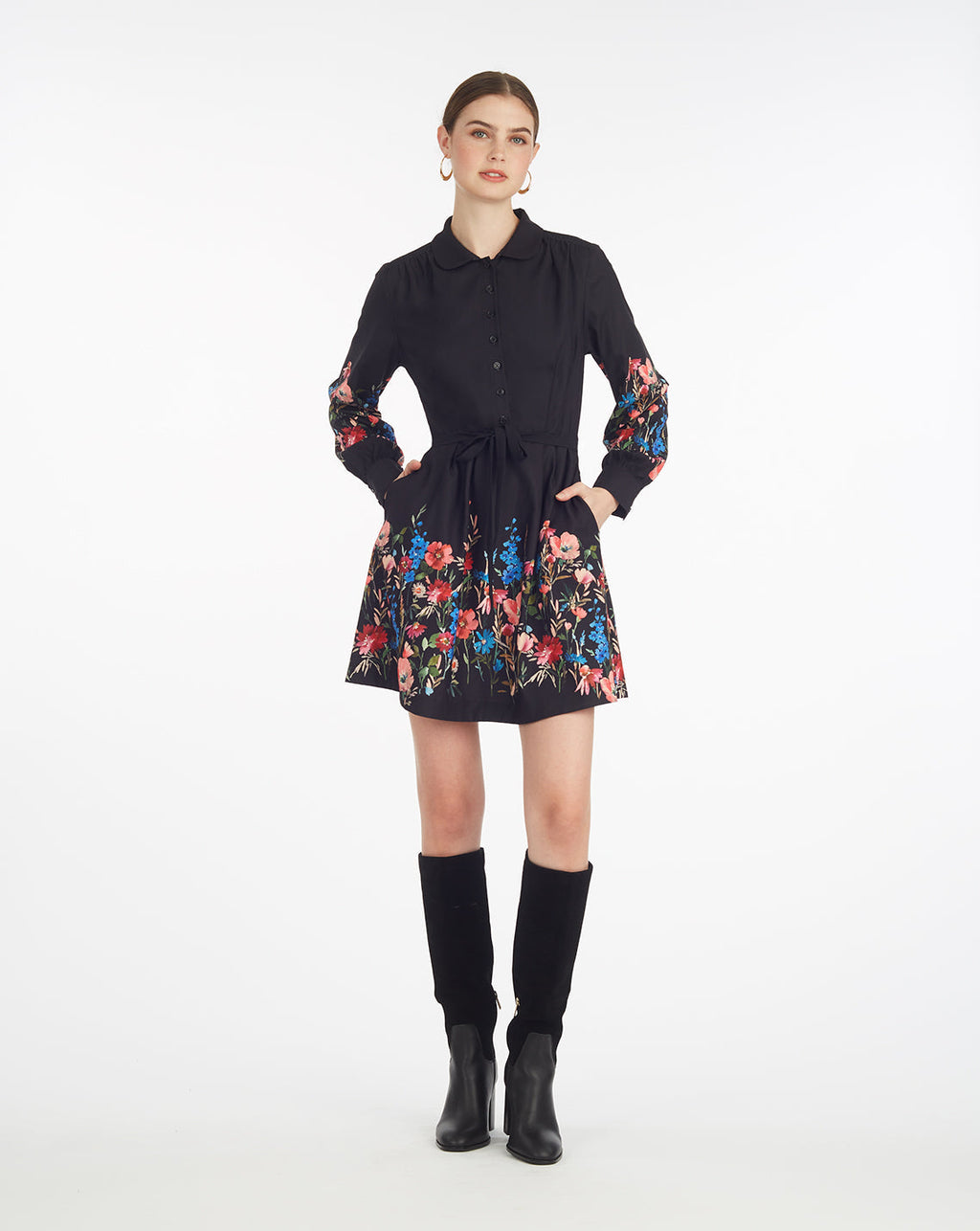 Ellie Shirtdress in Moonlit Blooms