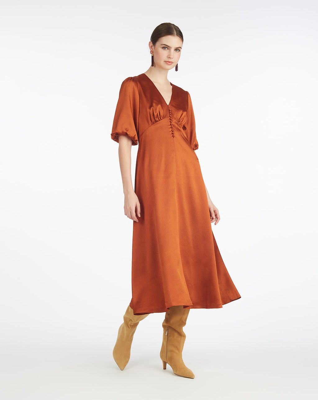 Maisy Midi Dress in Gingerbread