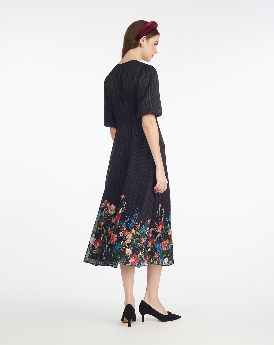 Maisy Midi Dress in Moonlit Blooms