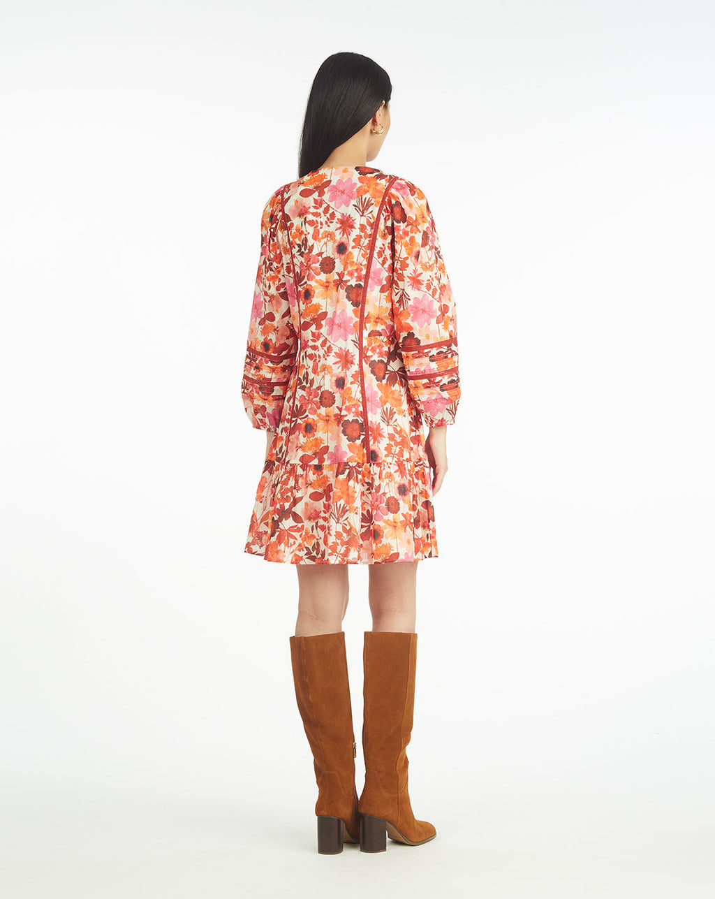 Gwen Long-Sleeve Dress in Botanical Garden