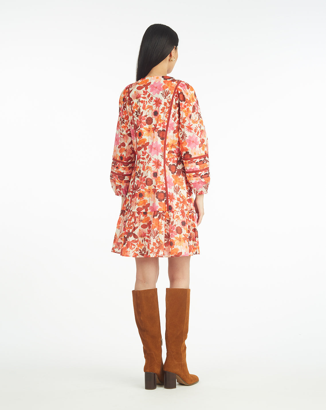 Gwen Long-Sleeve Dress in Botanical Garden