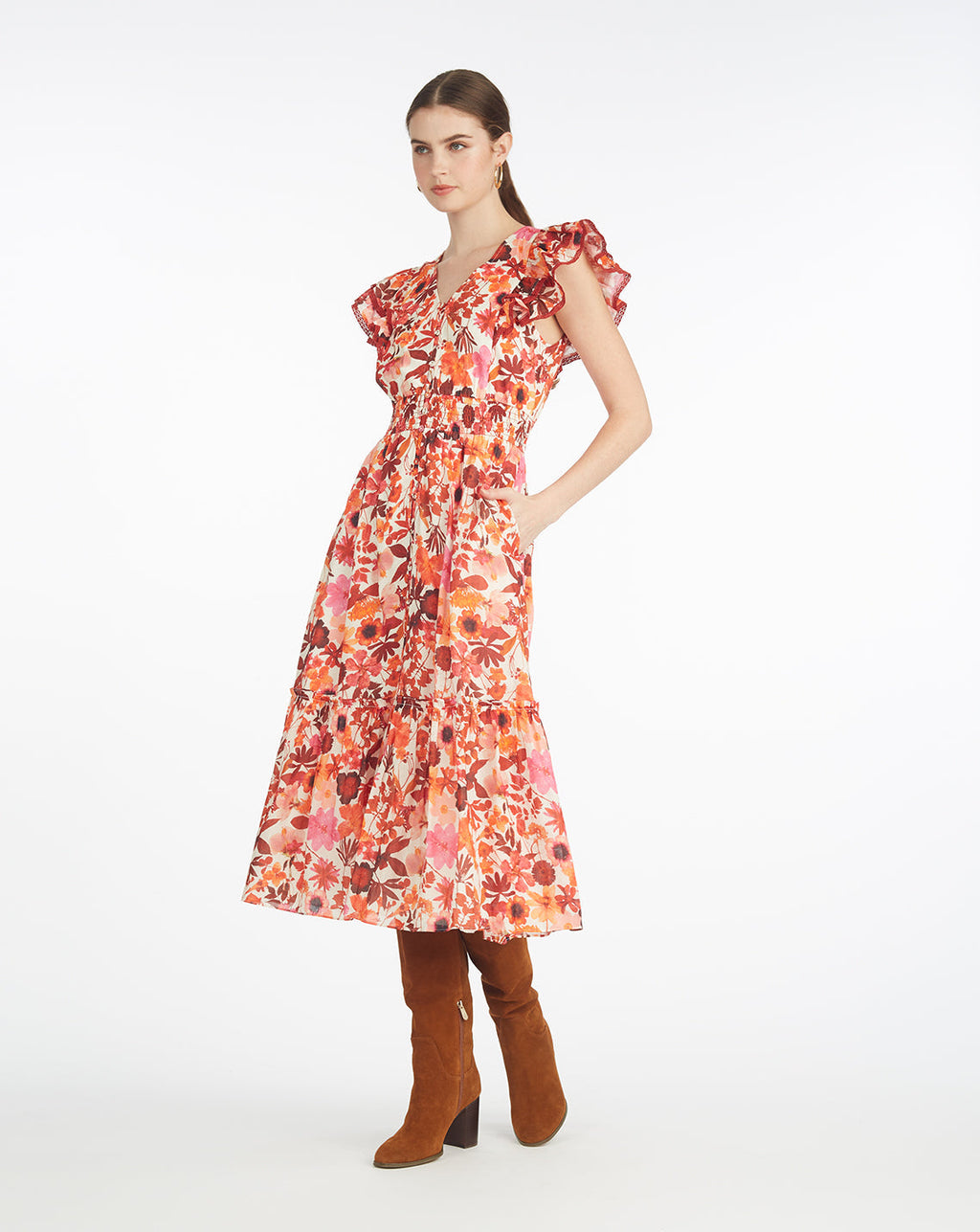 Meg Midi Dress in Botanical Garden