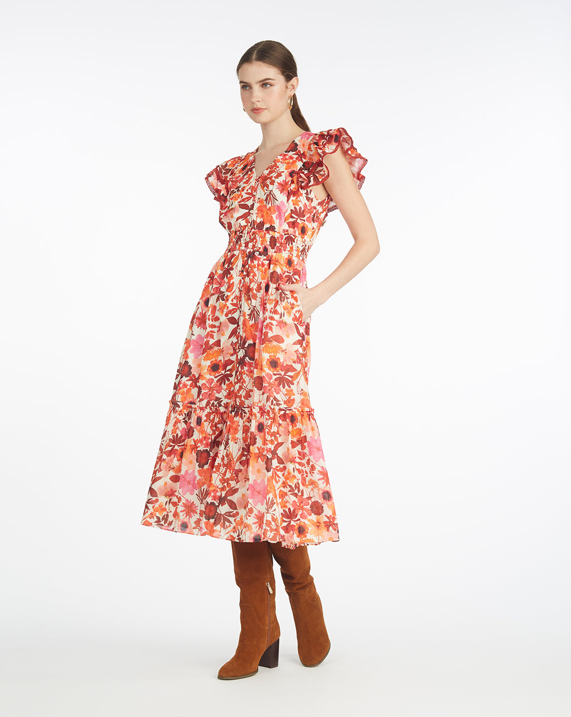 Meg Midi Dress in Botanical Garden