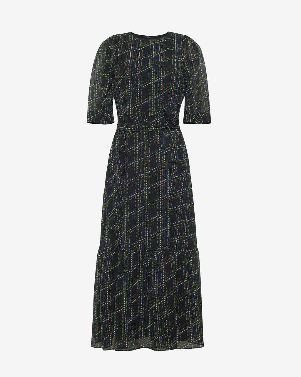 Sophie Tie Waist Midi Dress in Dainty Check