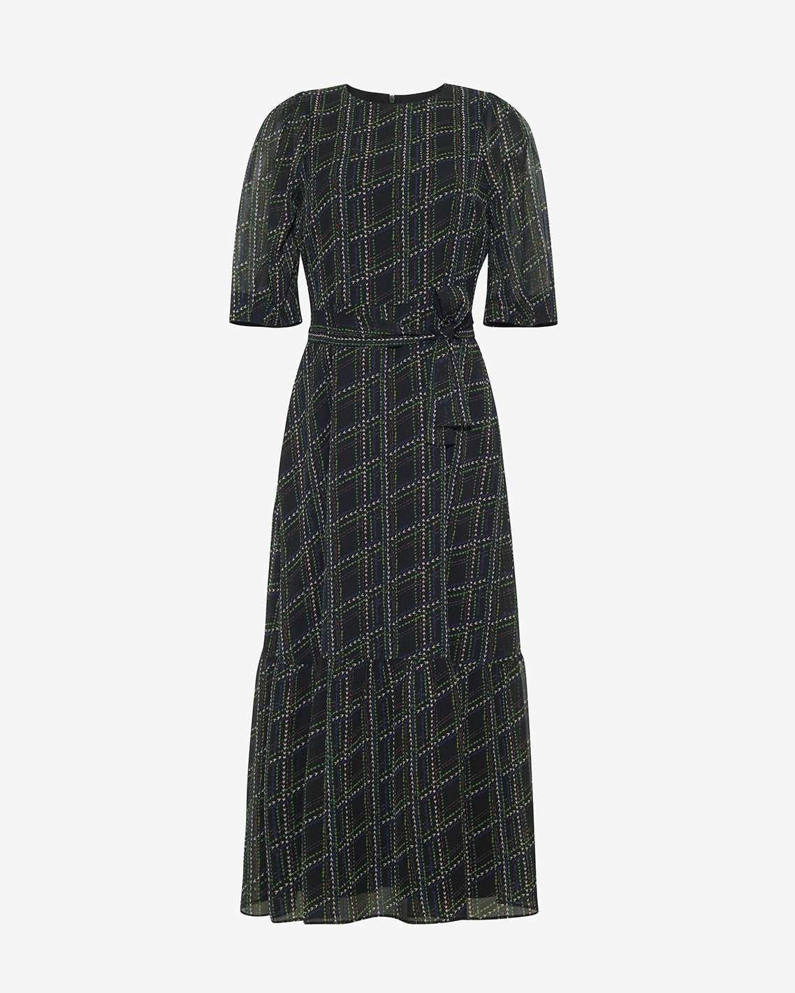 Sophie Tie Waist Midi Dress in Dainty Check