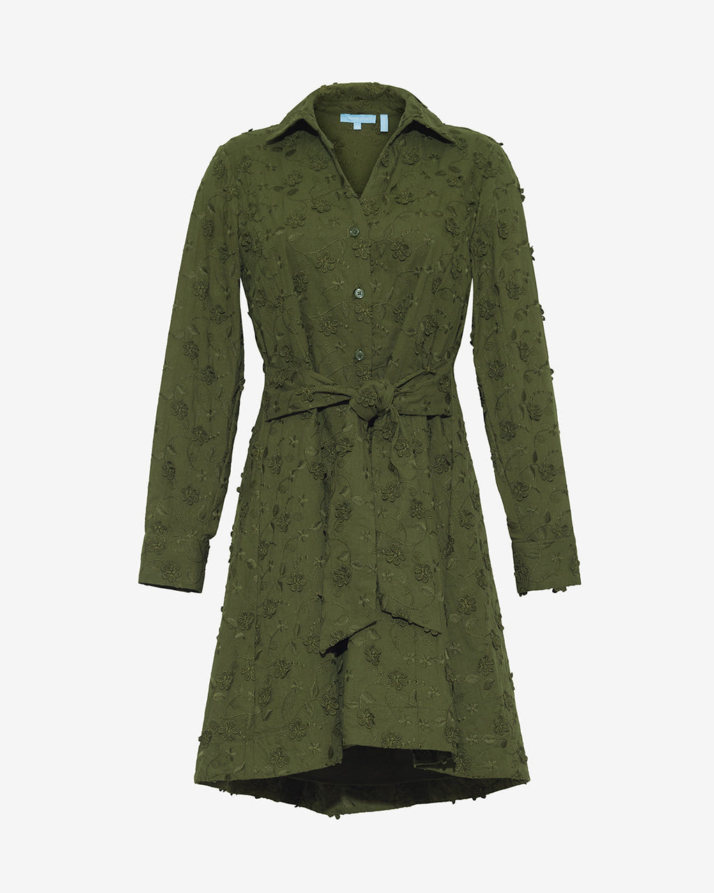 Layla Shirtdress in Olive Embroidered Floral