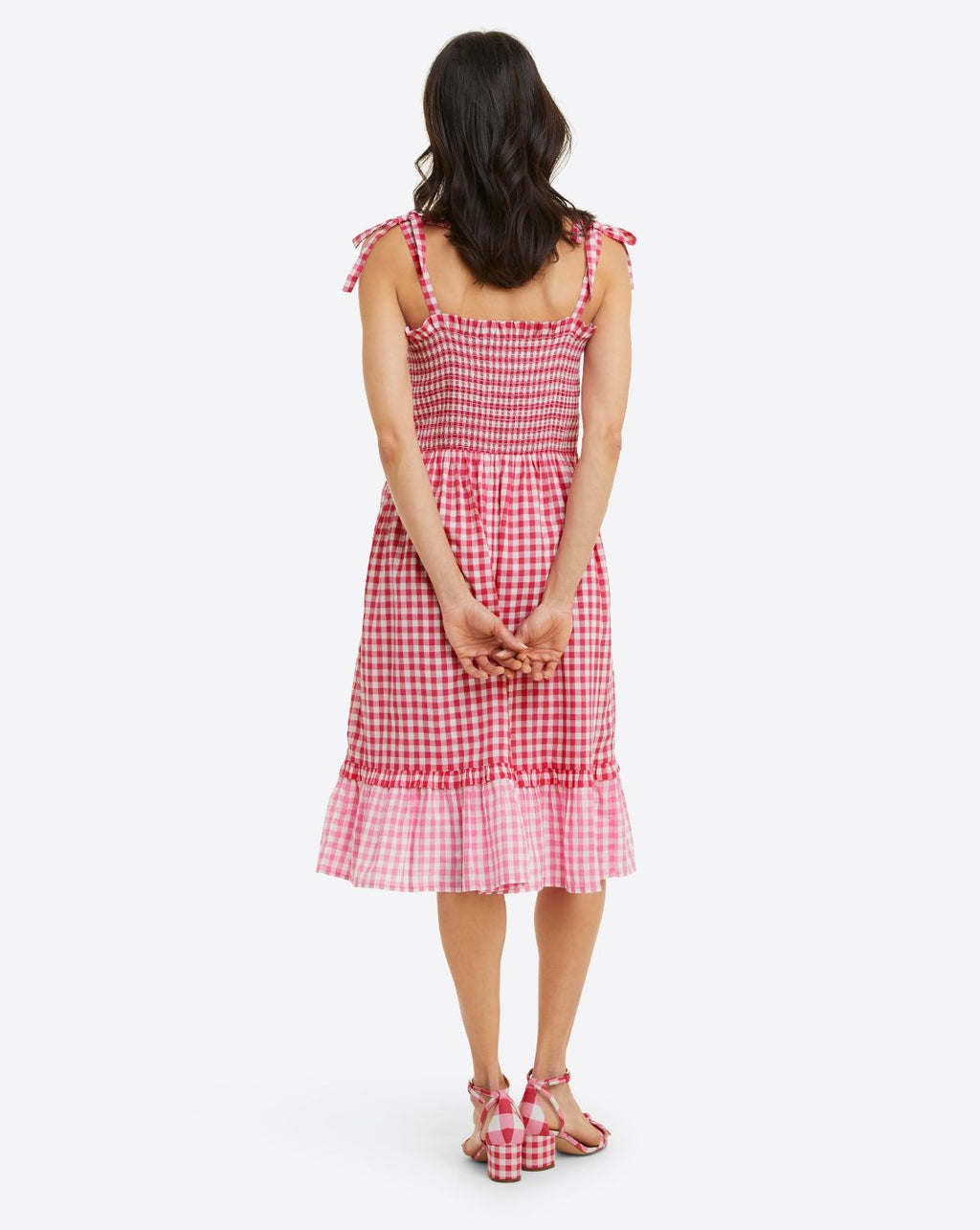 Taylor Smocked Dress in Pink Gingham