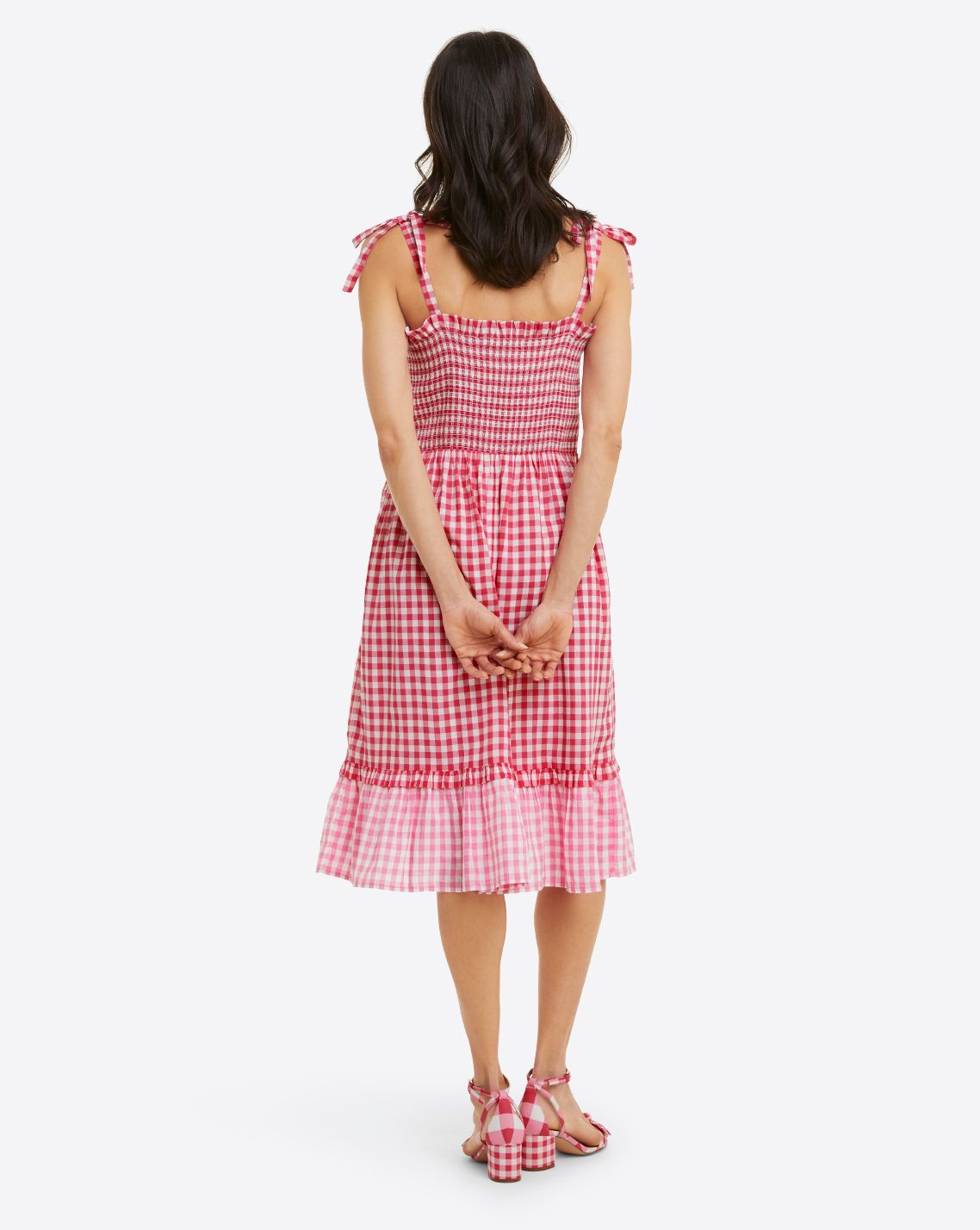 Taylor Smocked Dress in Pink Gingham