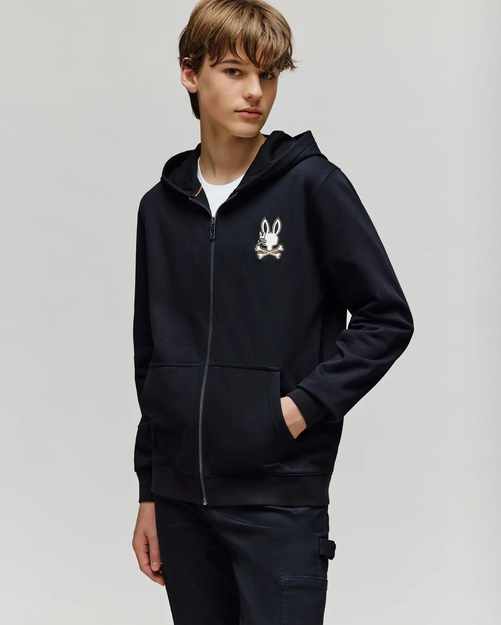 KIDS WADE CORD PATCH ZIP HOODIE - KT0500016