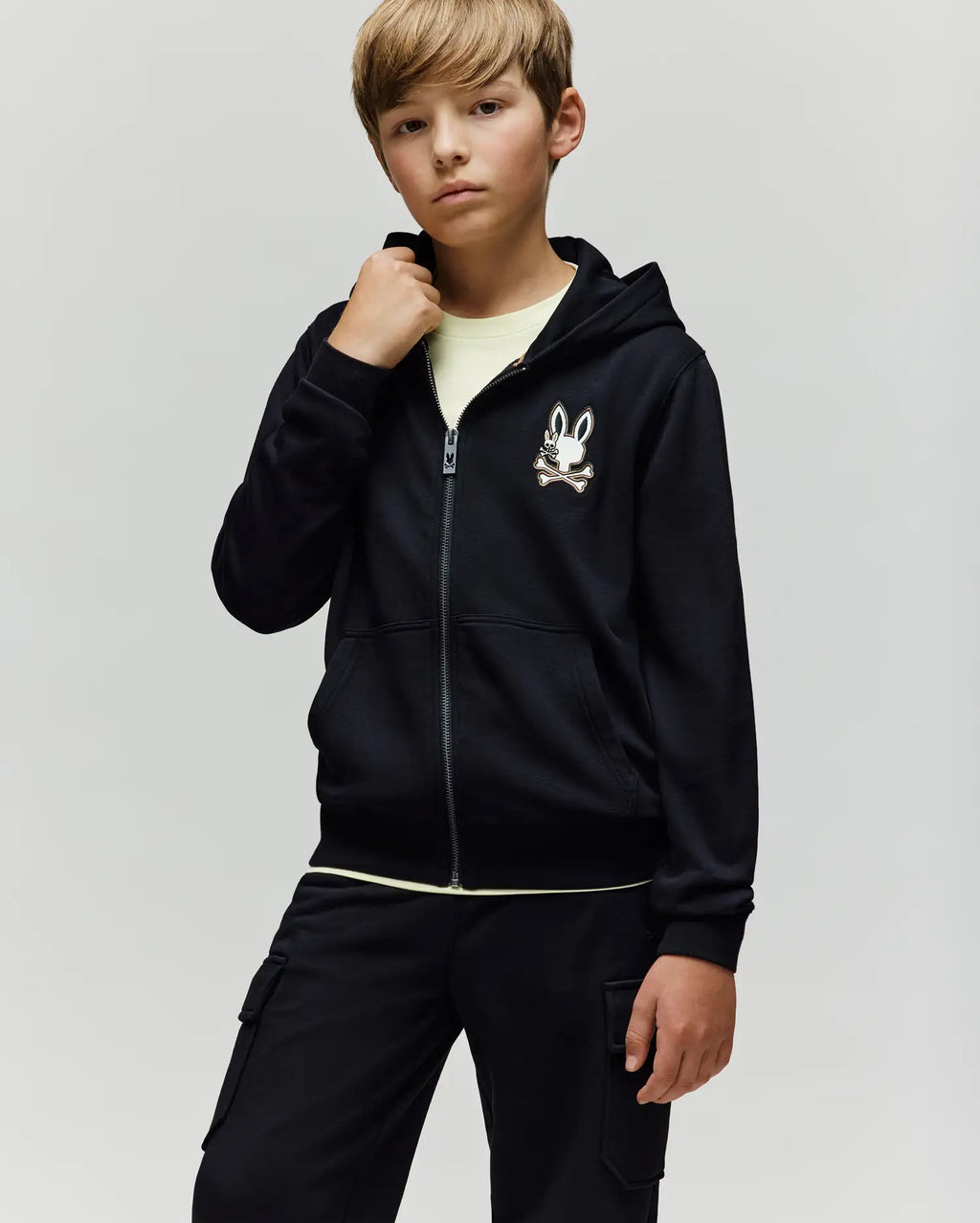 KIDS WADE CORD PATCH ZIP HOODIE - KT0500016
