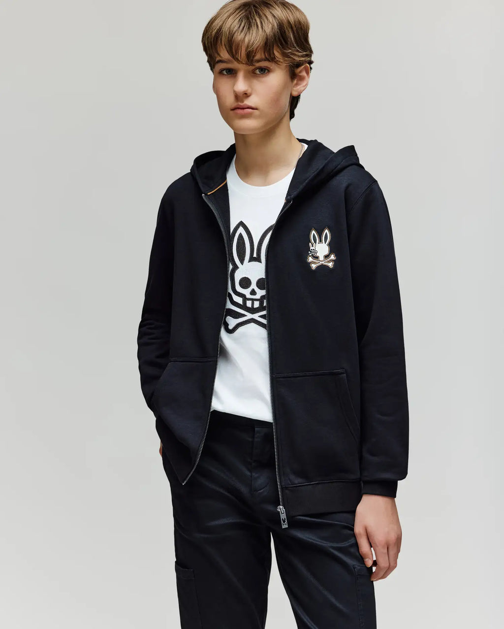 KIDS WADE CORD PATCH ZIP HOODIE - KT0500016