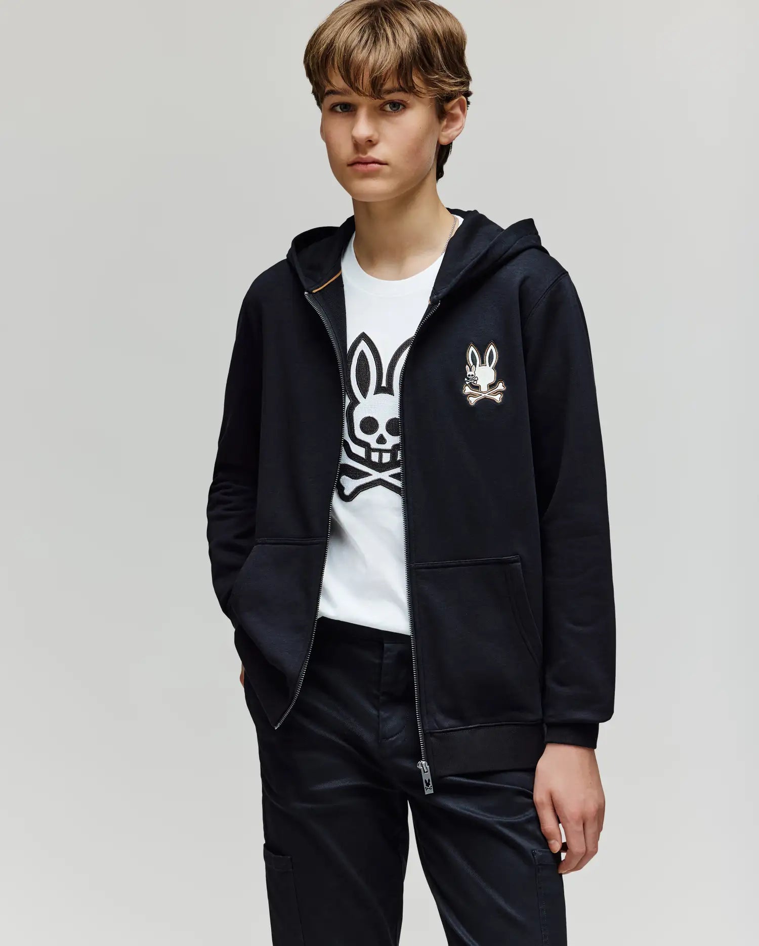 KIDS WADE CORD PATCH ZIP HOODIE - KT0500016