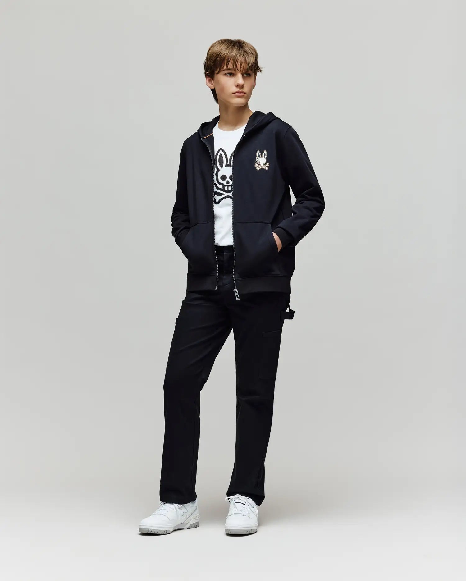 KIDS WADE CORD PATCH ZIP HOODIE - KT0500016