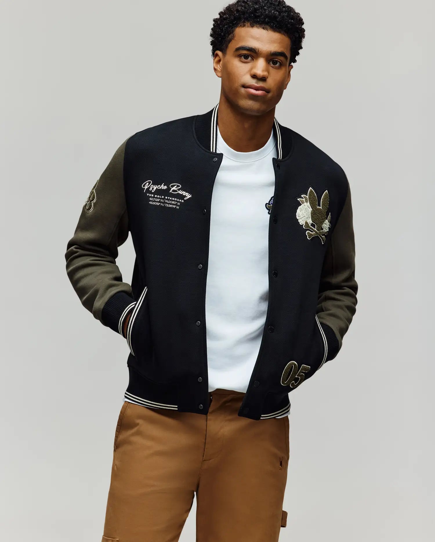 MENS AUG﻿USTE KNIT VARSITY BOMBER - MO1100050