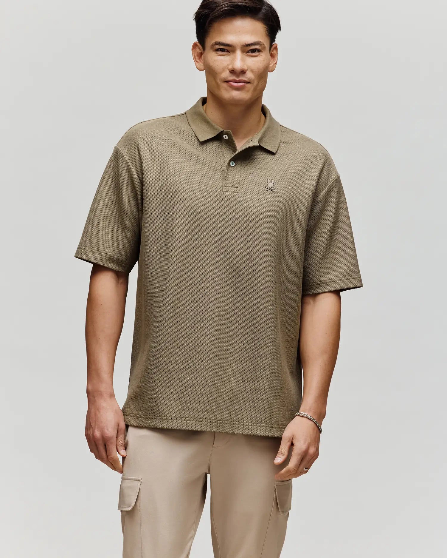 MENS BENNY OVERSIZED PIQUE POLO SHIRT - MT0100105