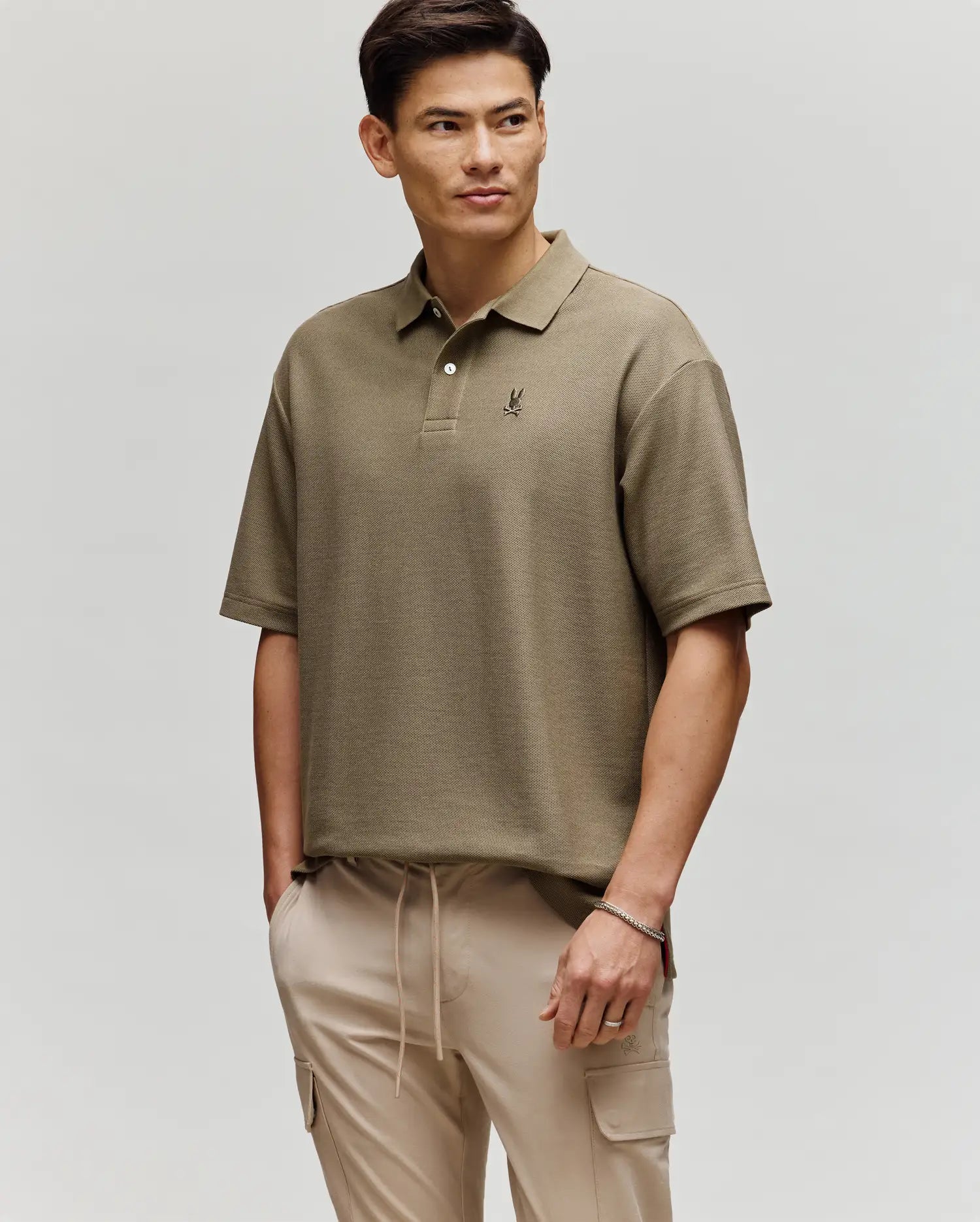 MENS BENNY OVERSIZED PIQUE POLO SHIRT - MT0100105
